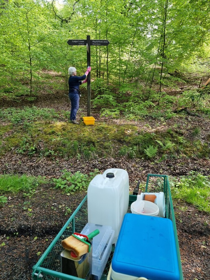Maintaining park signage